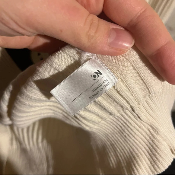 Old Navy Size L Beige Navy Grandpa Sweater V Neck Long Cardigan Ribbed Stretch - Picture 5 of 8